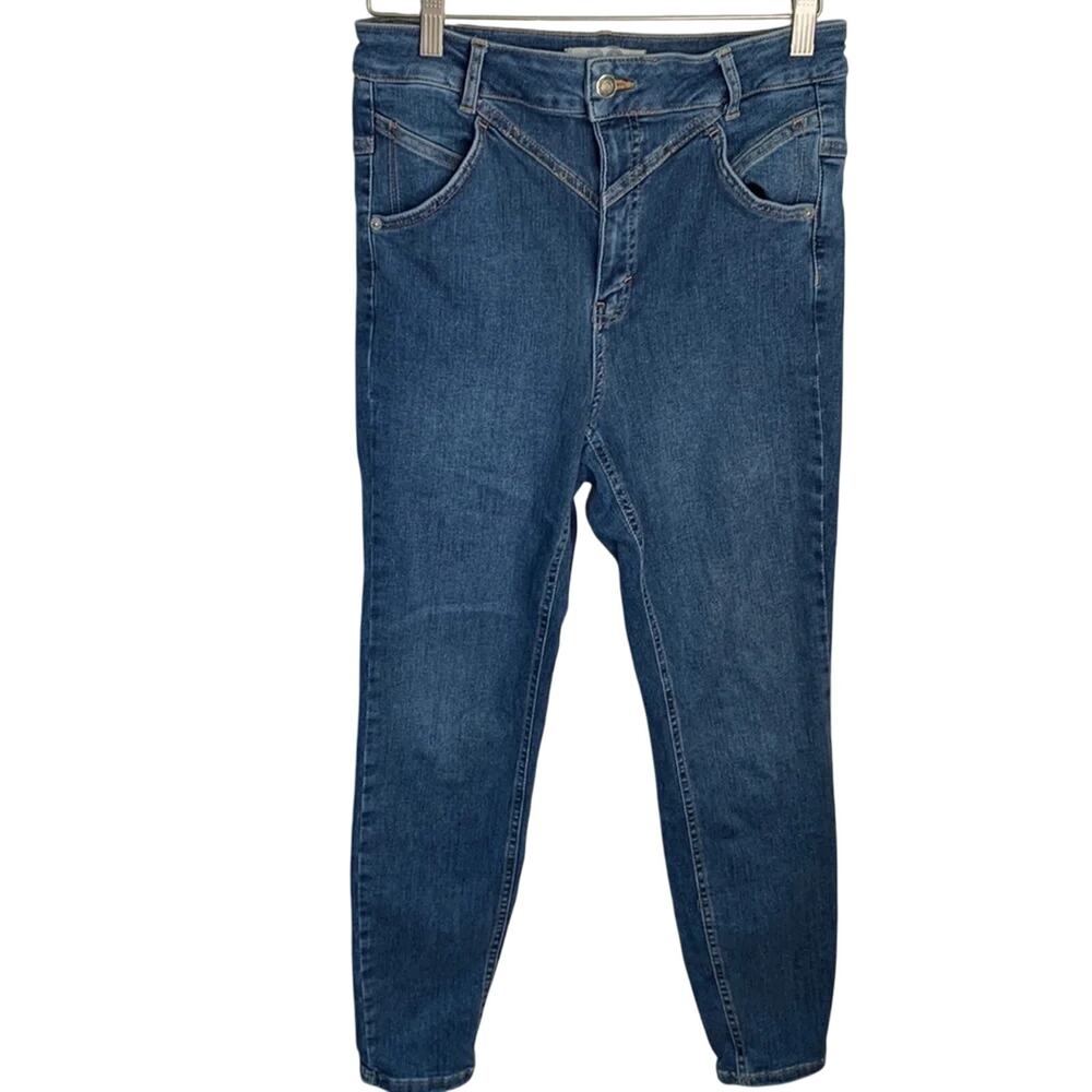 Free People We the Free Retro Skinny Jeans Medium Wash 80s High Rise W-865 Sz 30